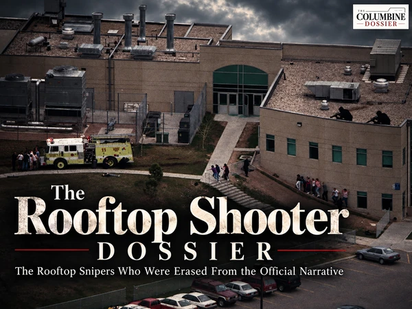 Multiple Shooter Dossier concept artwork showing three labeled silhouettes outside Columbine